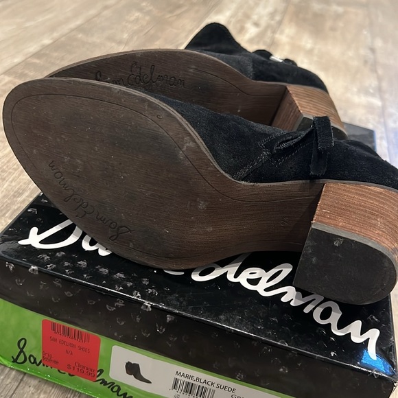 Sam Edelman Marie Black Suede Booties 7.5M - Picture 6 of 7